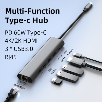 MacBook Pro / Air Ipad Pro USB C Adapter 6 In 1 With 4K HDMI Output